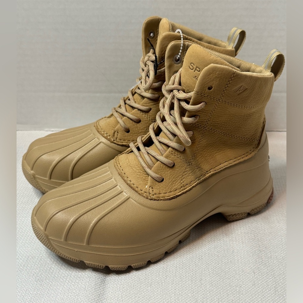 NEW Sperry Top-Sider Duck Float Lace Up Boots Women's 5.5 Sand/Beige